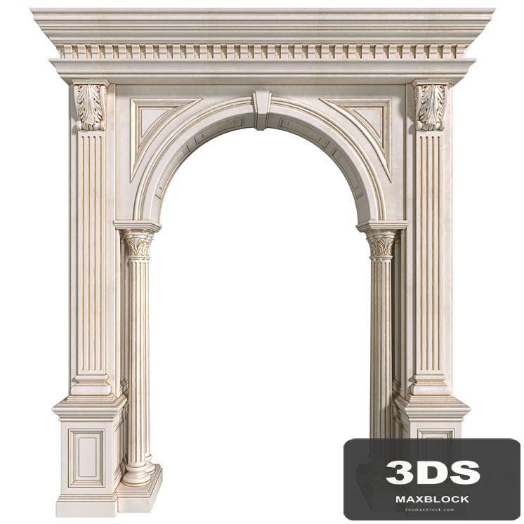 Arch in classic style.Arched interior doorway in a classic style.Traditional Interior Arched Doorway Opening