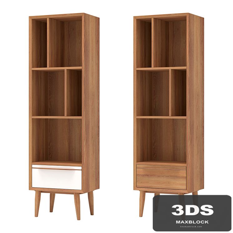 Narrow rack Bruni (white), 45*150*30 cm