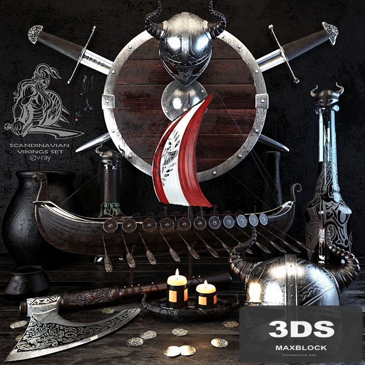 Scandinavian vikings set