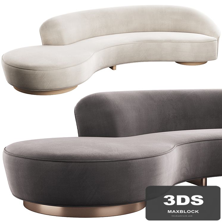 005 Serpentine sofa with arm by Vladimir Kagan