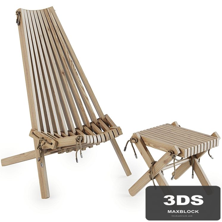 Ribbon Recliner and Ribbon Footstool by Brafab