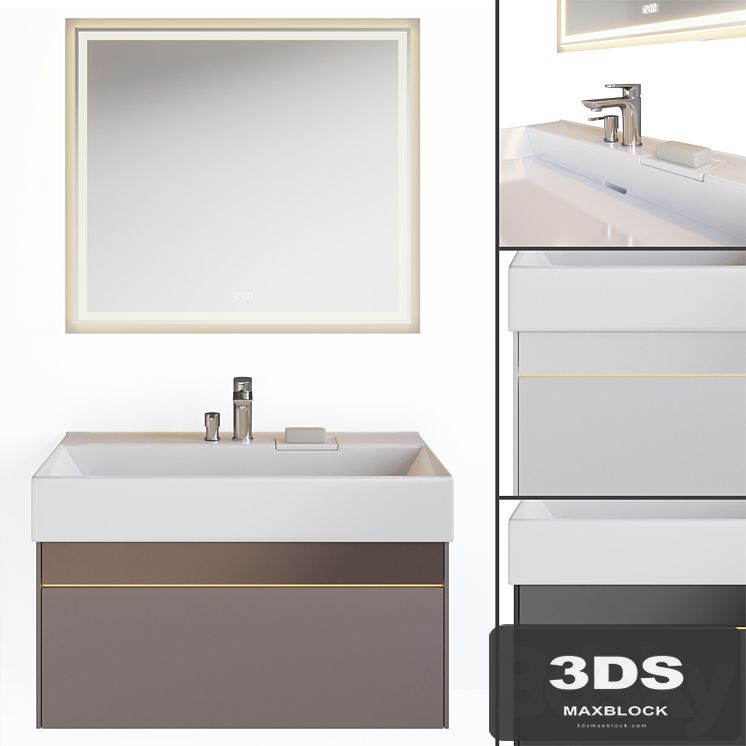 Sink with cabinet Logica and mirror Tecno, Kerama Marazzi