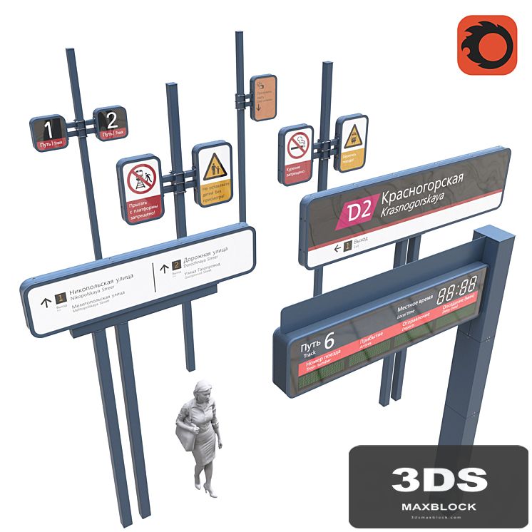 Set of info poles WDC