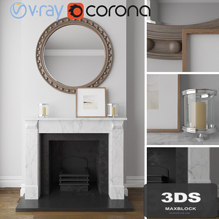 Fireplace, decorative set