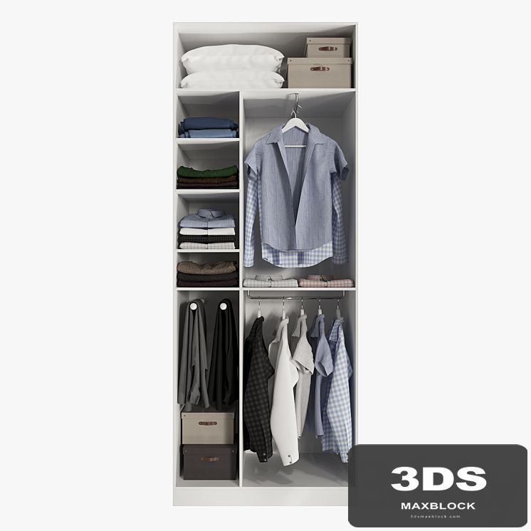 Wardrobe with clothes