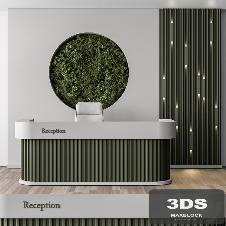 Reception Desk and Wall Decor with vertical Garden - Office Set 312