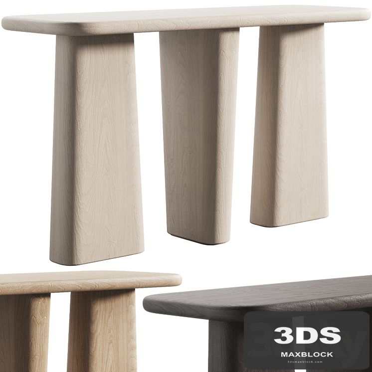 135 Kalle Sculptural Oak Console japandi style 3 colors
