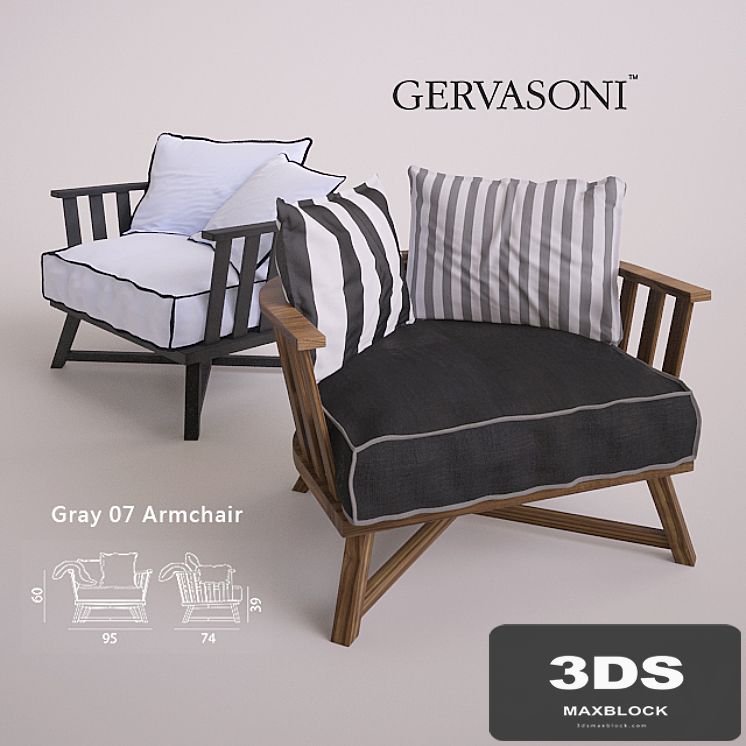 Gray 07 Armchair by Gervasoni - Two Types