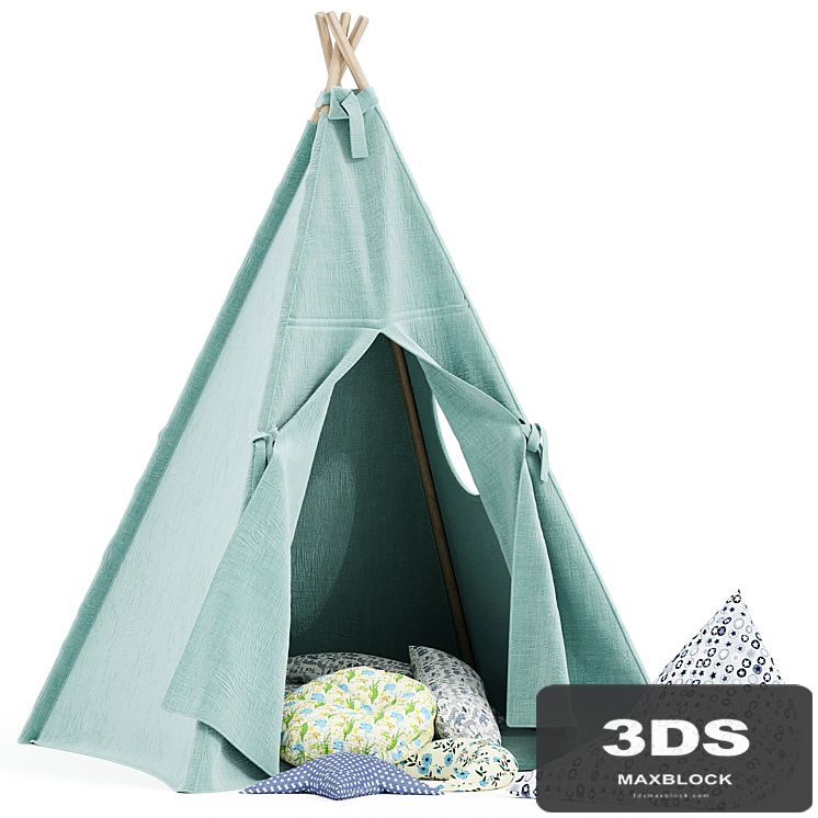 Kids Teepee Tent Set Mint
