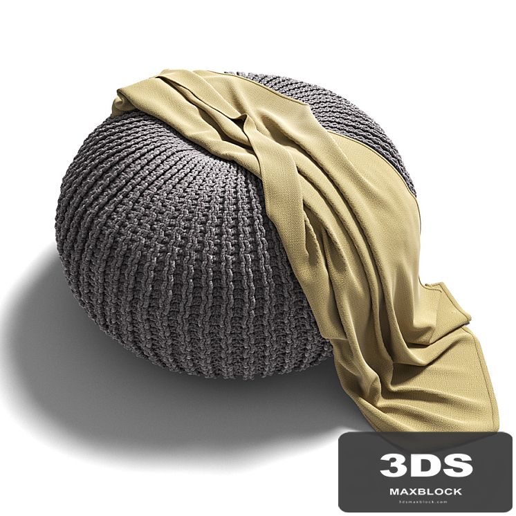 Knitted pouf