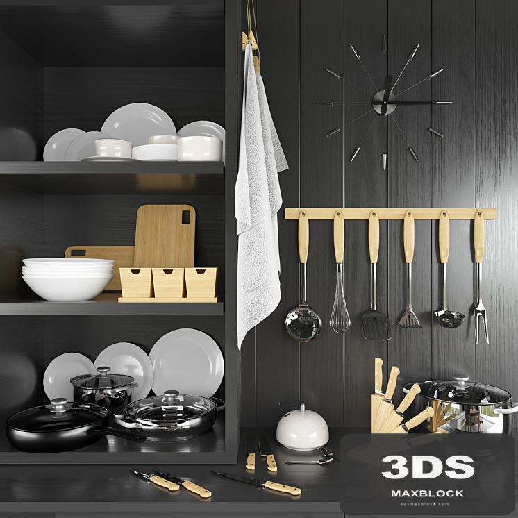 A set of kitchen