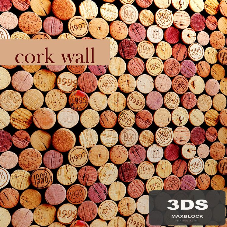 Decorative wall made of wine corks.