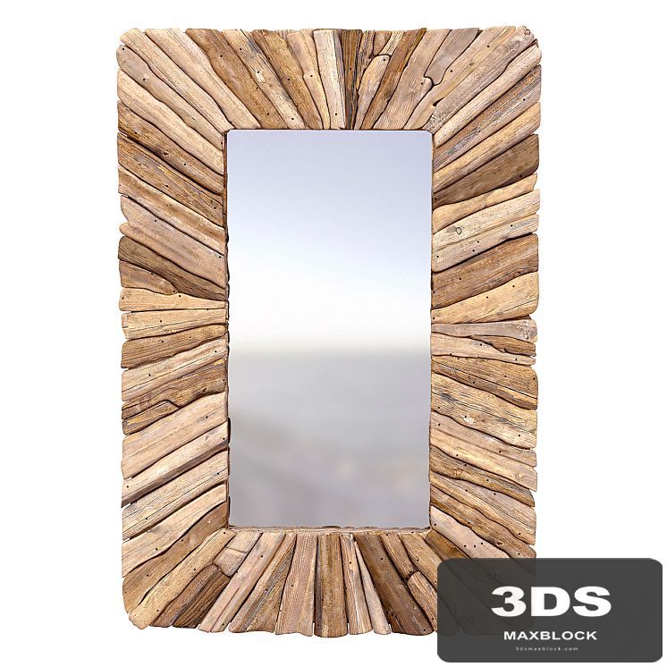 Bazar Bizar Driftwood Framed Mirror wooden Natural M