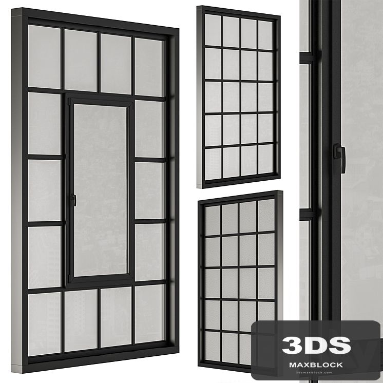 Industrial Black Window Modern - Windows Set 14