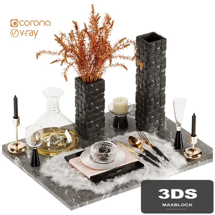 Luxury Fur Place Mat Dinner Table