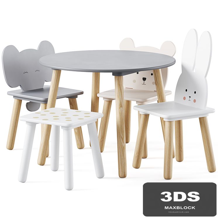 Table and Animal Kids Chair by jabadabado