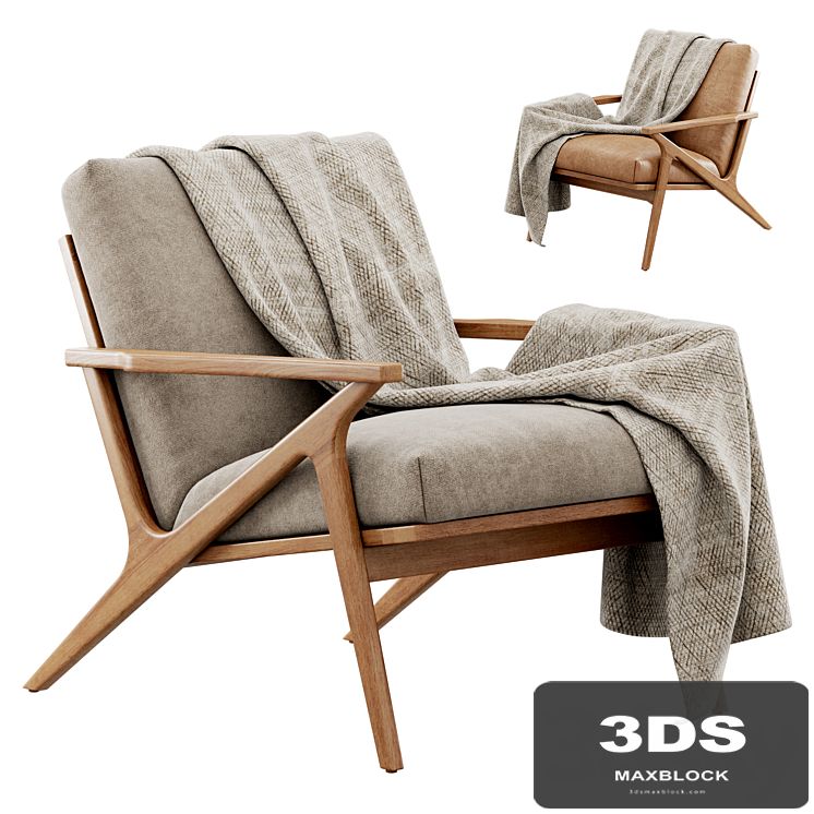 Cavett Wood Frame Armchair by Crate & Barrel
