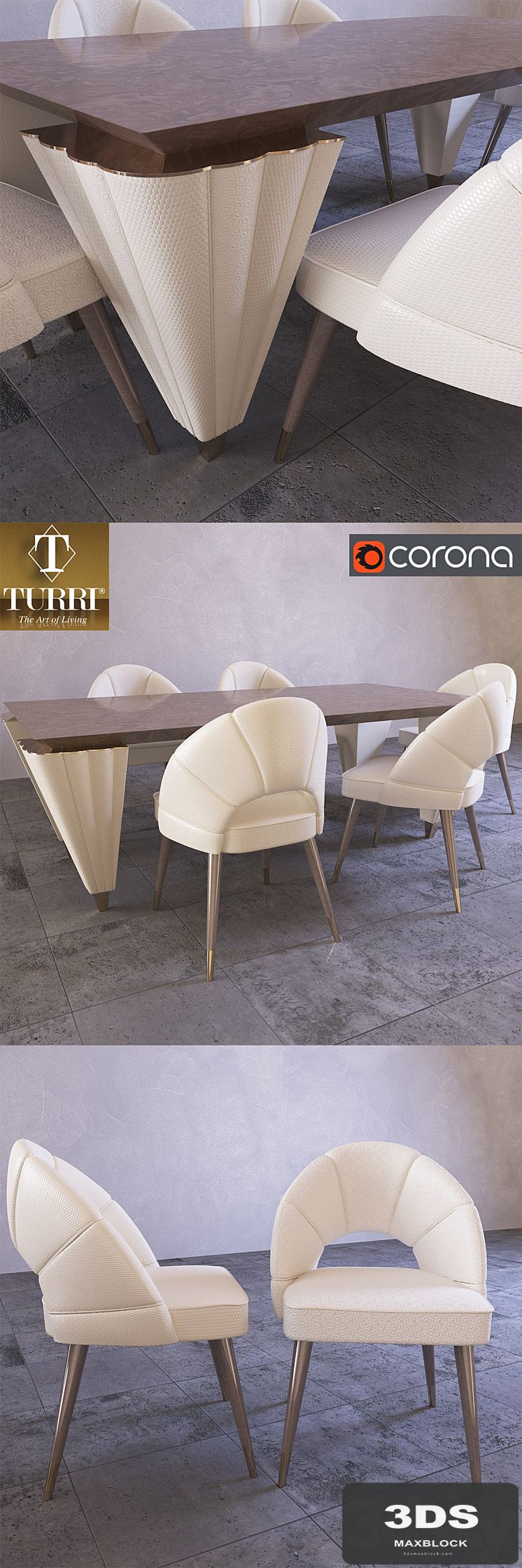 Table and chairs Turri Orion