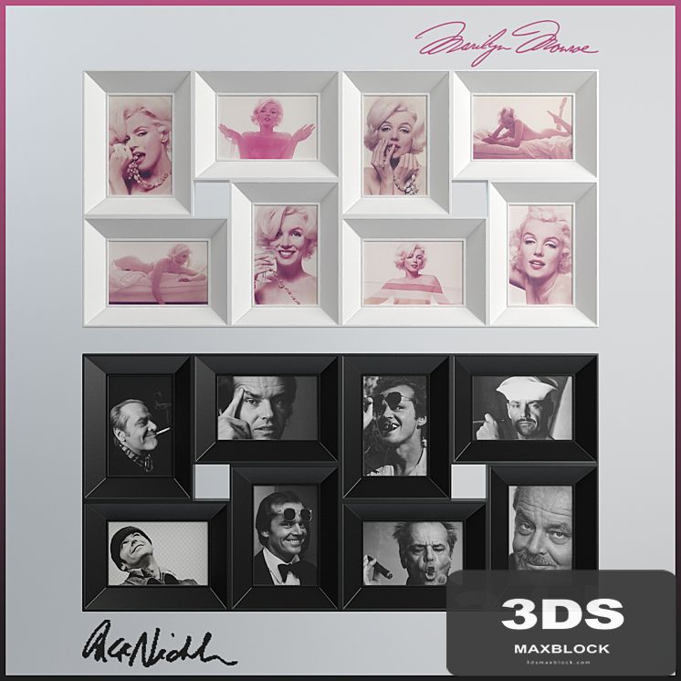 White &amp; Black Eight-Photo Collage Frame