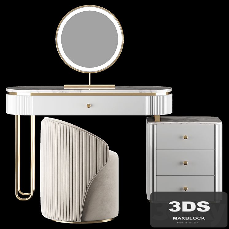 Homary Oboval Modern Makeup Vanity Table