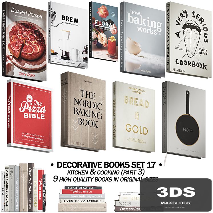 146 decorative books set 17 kitchen and cooking P03