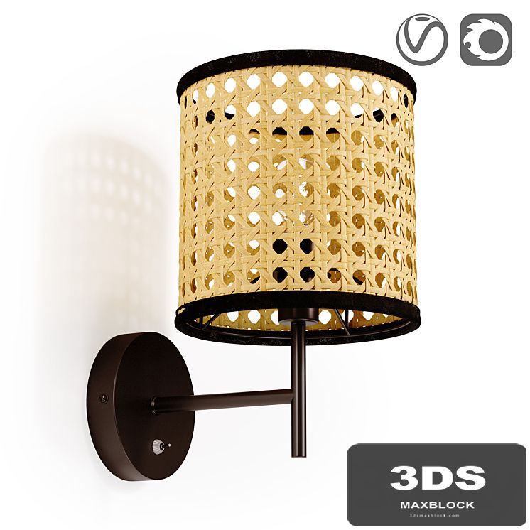 Metal and weave wall lamp GRIZZANA