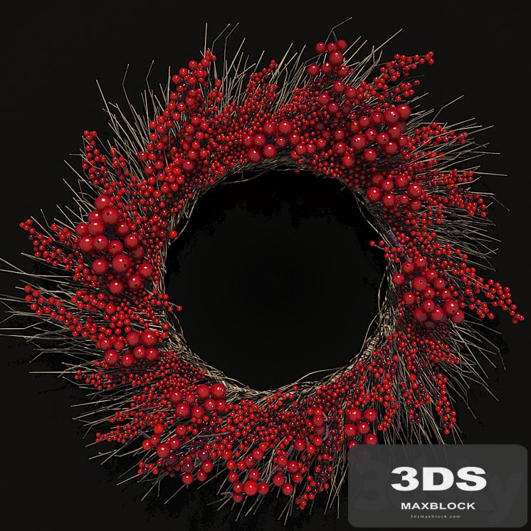 Christmas wreath of twigs of rowan