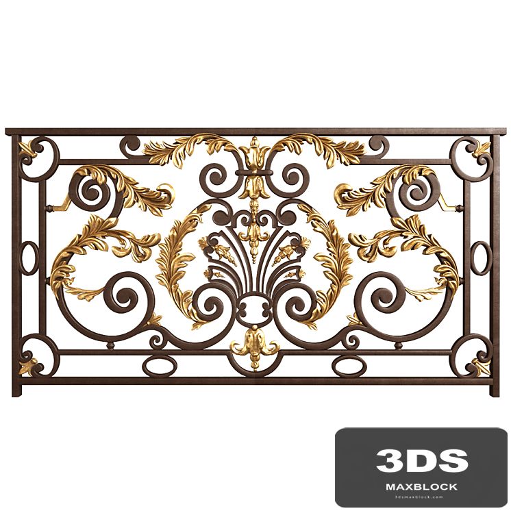 Classic forging wrought iron railing