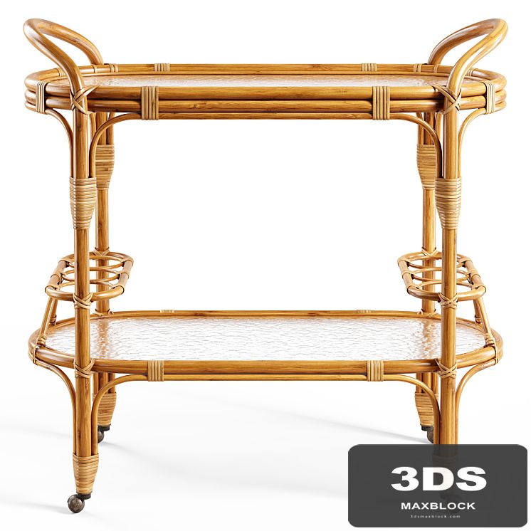 Zara Home - The rattan service table on wheels