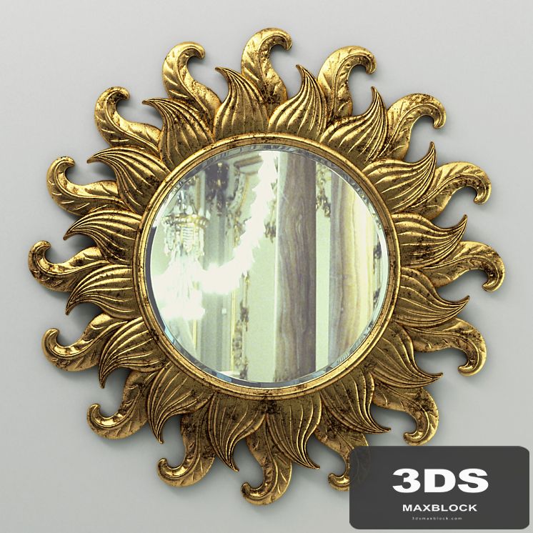 Sun Flower Classic Round Mirror Carving