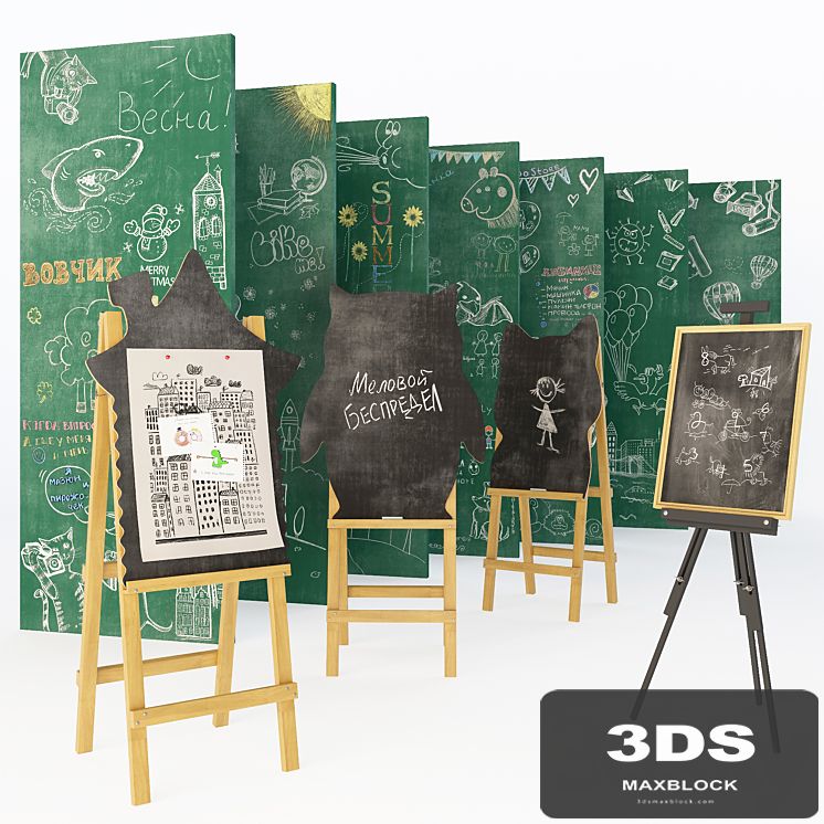 Set for creating slate surfaces with chalk drawings 4