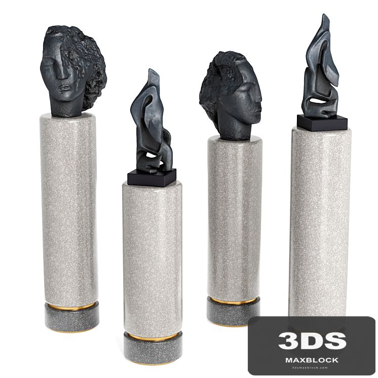 face and abstract pedestal