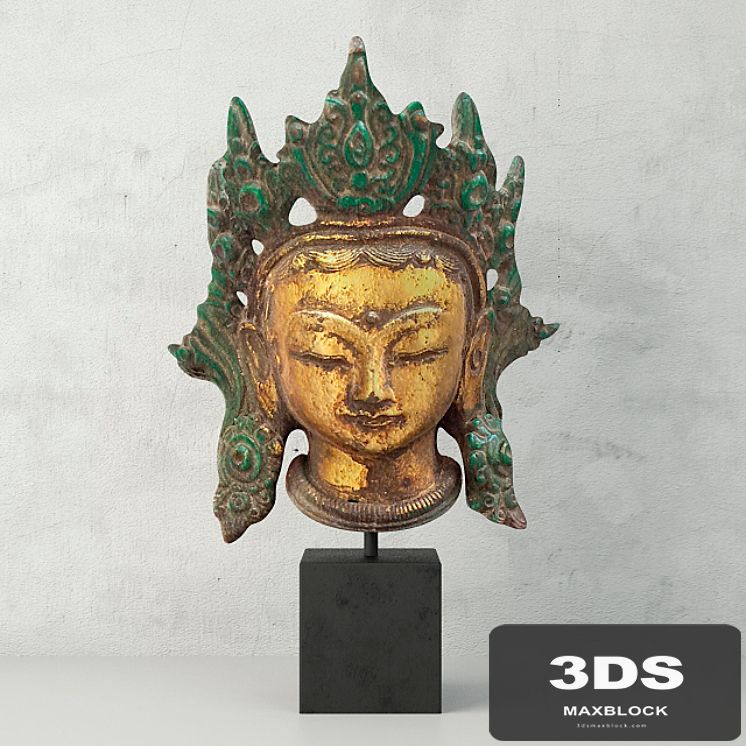 Cast Iron Kwan Yin Head