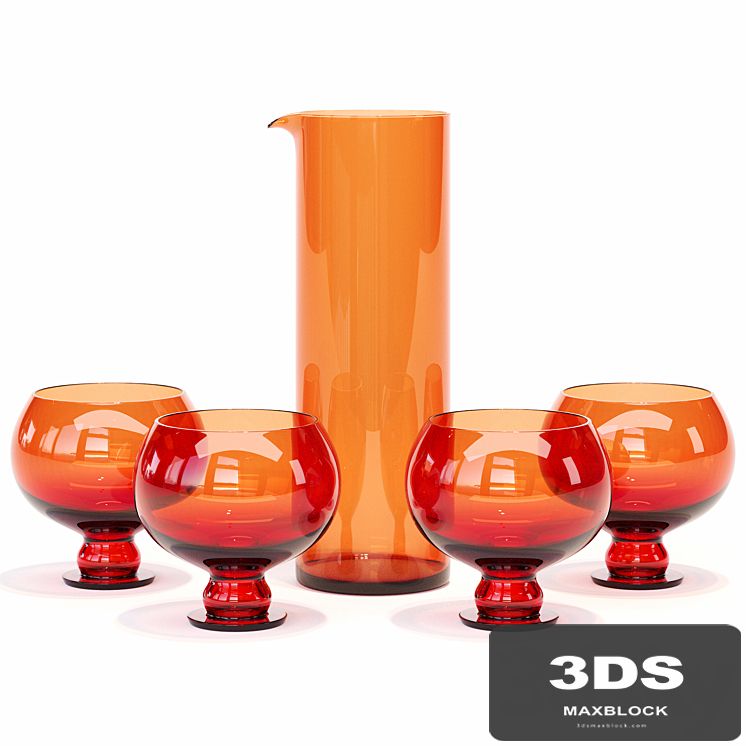HKliving / Funky Orange Glassware Set