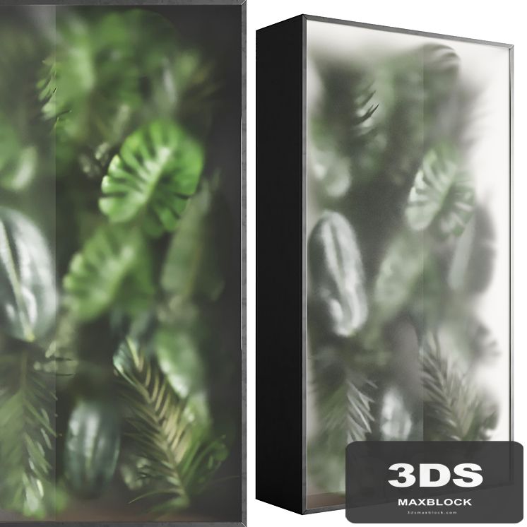 light box with tropical leaf garden in frame glass Smoked 01