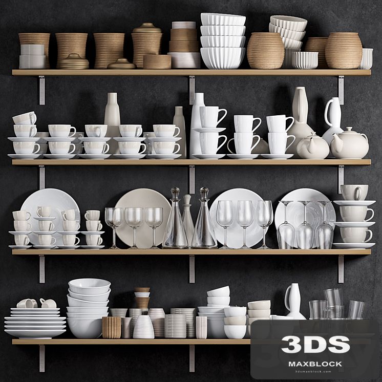 KITCHEN SHELF WITH UTENSILS