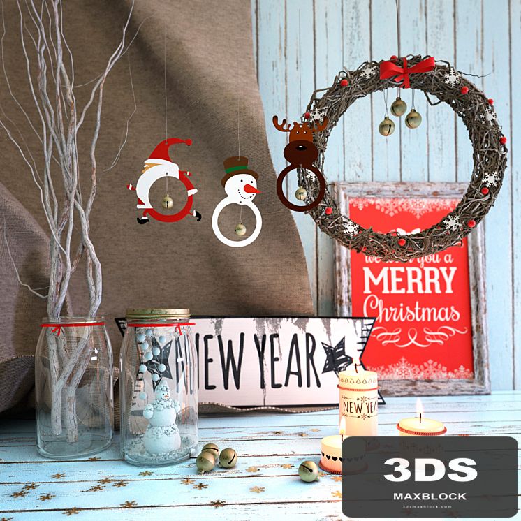 New Year decor set
