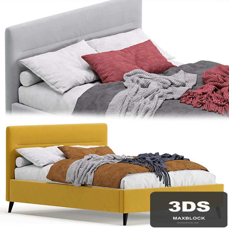 Bed Pyle 140 Velvet Yellow By Divan.ru/ Bed Pyle 140 Velvet Yellow