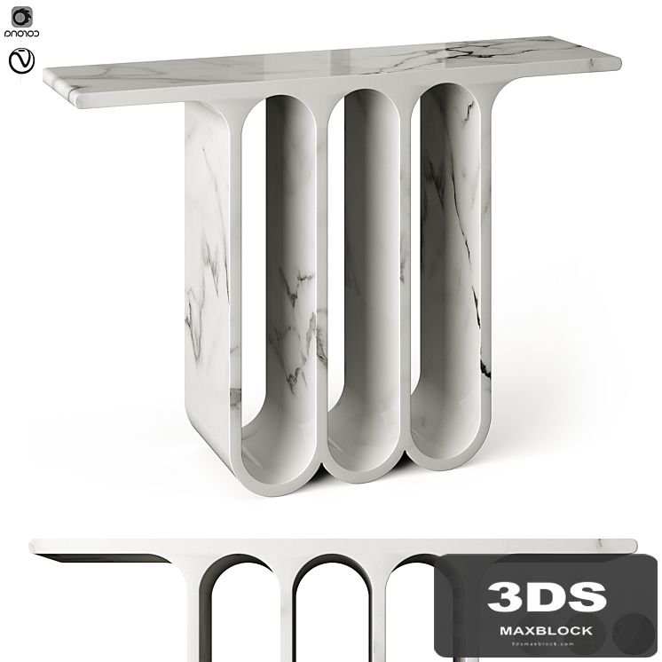 Arches3 Marble Console Table by Perve Langlais