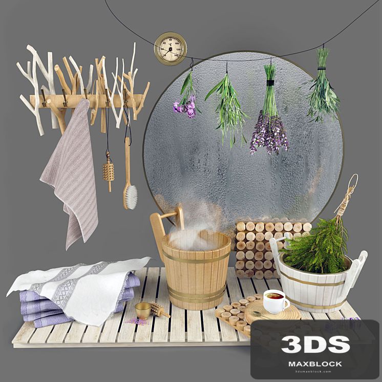 Set for bath, sauna, bathroom