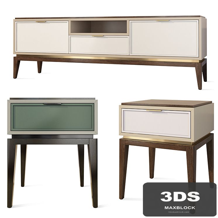 Chest of drawers and bedside table Vermont Wooden Kors. nightstand, tv stand