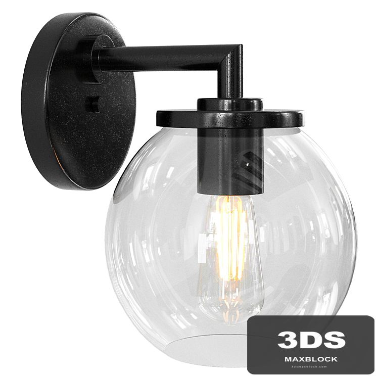 Globe Lanterns Light Black Farmhouse Outdoor Wall Lantern Light