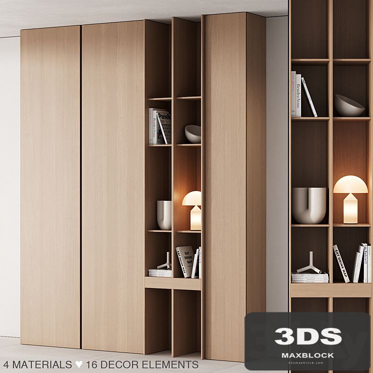 175 cabinet furniture 05 modern cupboard with decor 02