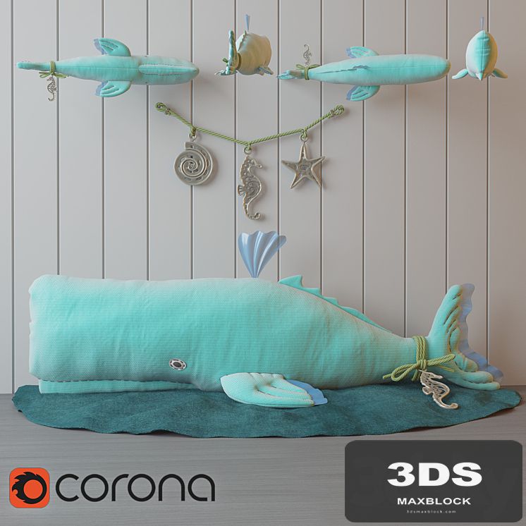 Pillow toy sperm whale.
