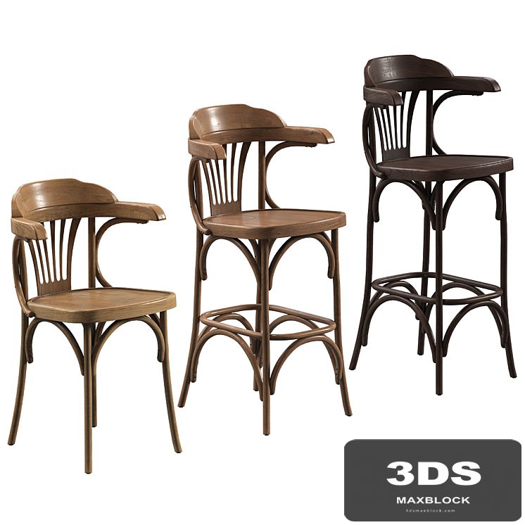 A set of Viennese chairs for a cafe, restaurant. 3 models