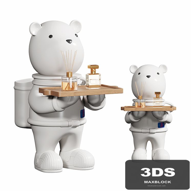 Space bear ornaments ceramic