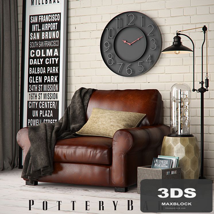 Pottery Barn Turner Roll armchair set