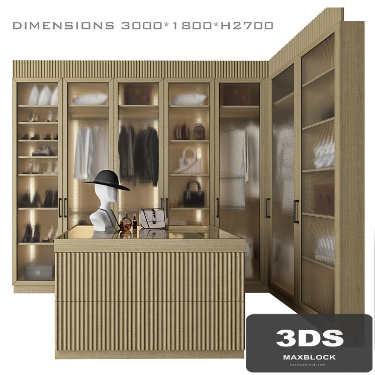 Corner dressing room with an island_3