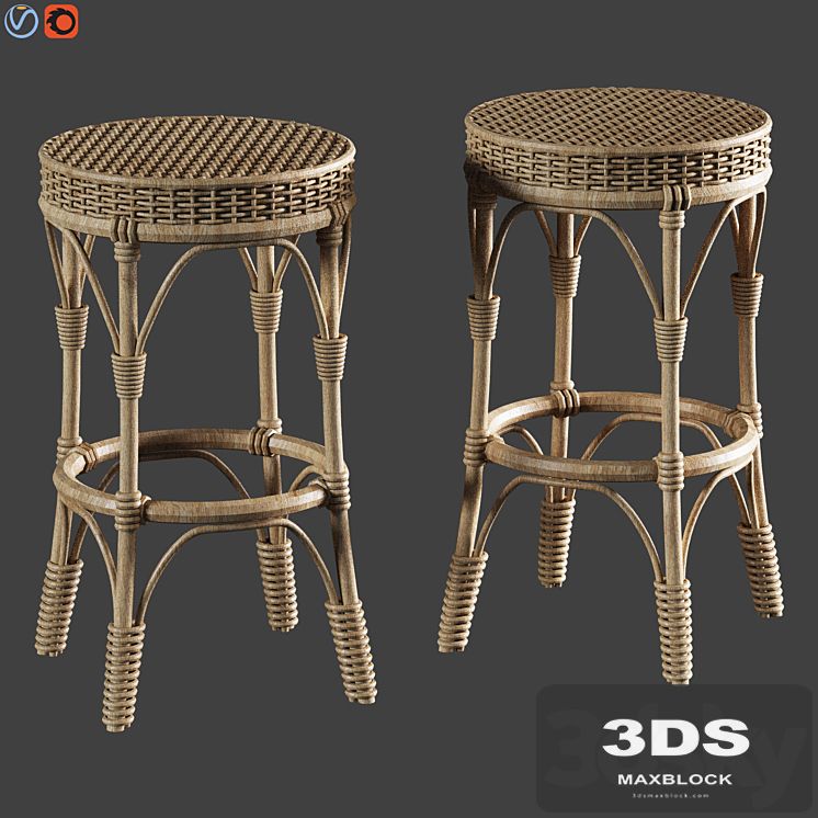 Parisian Woven Backless Bar & Counter Stools