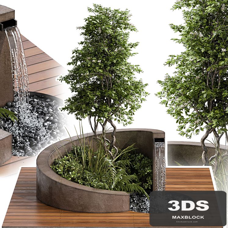 Landscape Furniture with Fountain - Architect Element 08